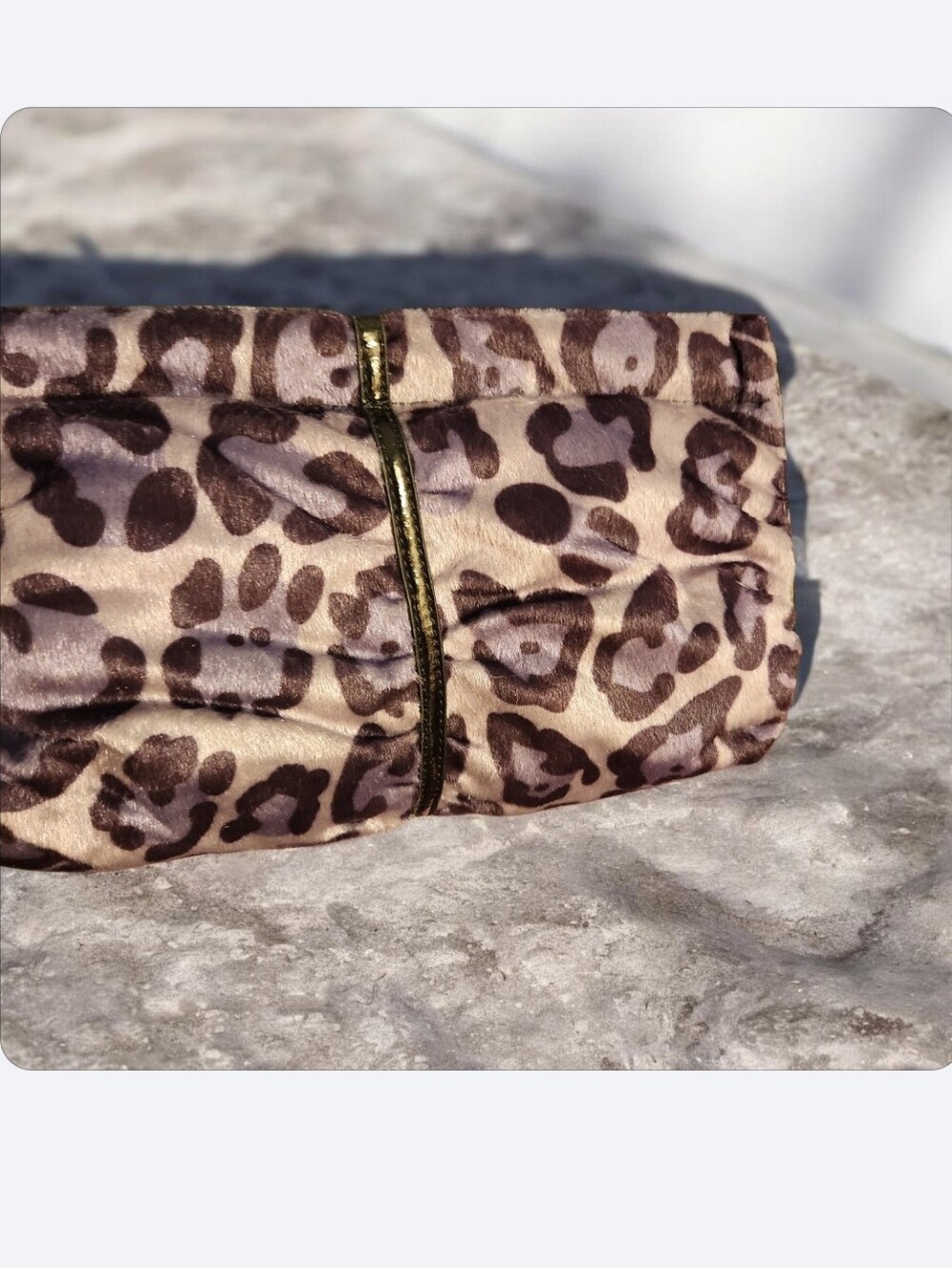 Leopard Print Chain-Handle Shoulder Bag - Gray&Purple - Picture 2 of 5